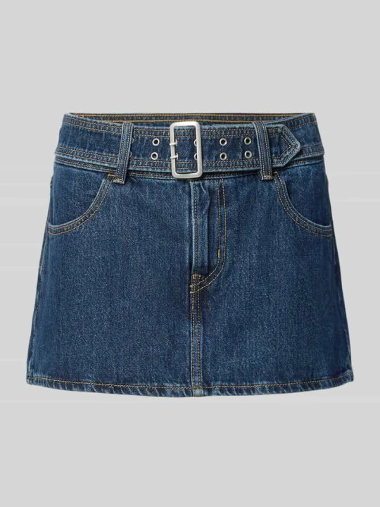 Zdjęcie produktu Dopasowana spódnica jeansowa z czystej bawełny Levi's Ciemnoniebieski