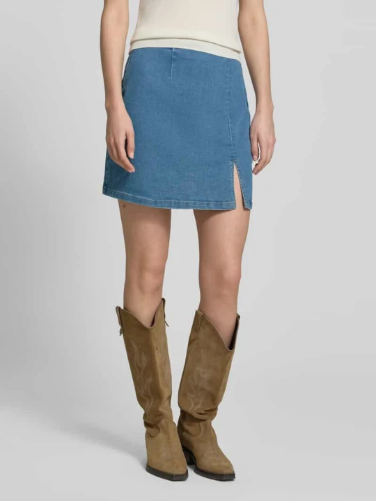 Zdjęcie produktu Dopasowana spódnica jeansowa z mieszanki bawełny model 'NELLY' Vero Moda Jeansowy niebieski