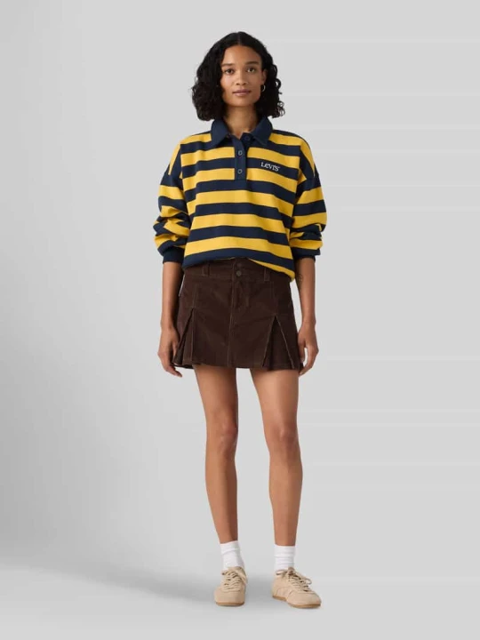 Zdjęcie produktu Dopasowana spódnica mini z czystej bawełny Levi's Czekoladowy