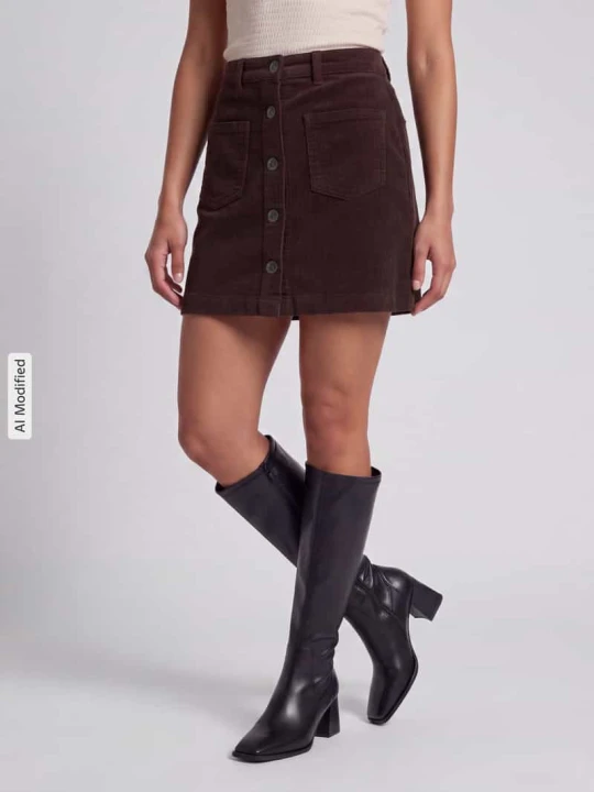 Zdjęcie produktu Dopasowana spódnica mini z mieszanka bawełny model 'AMAZING' Only Czekoladowy