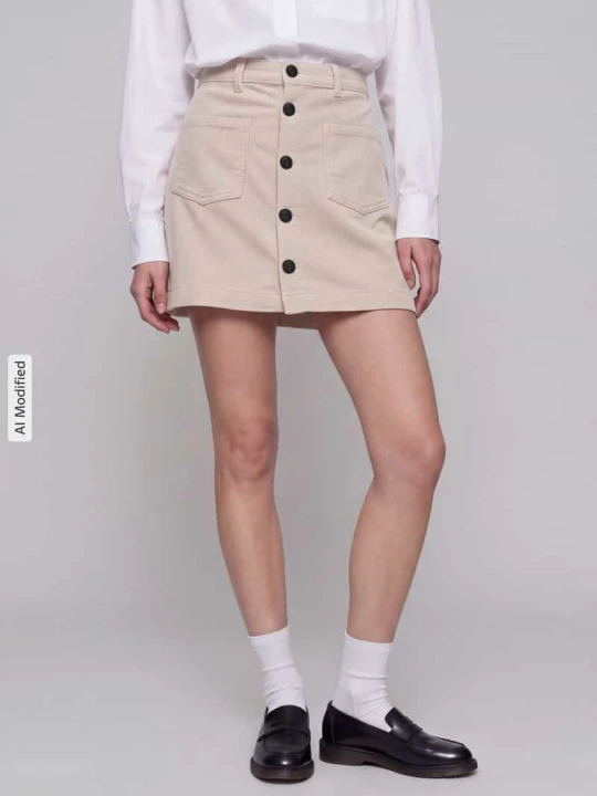 Zdjęcie produktu Dopasowana spódnica mini z mieszanka bawełny model 'AMAZING' Only Złamany biały