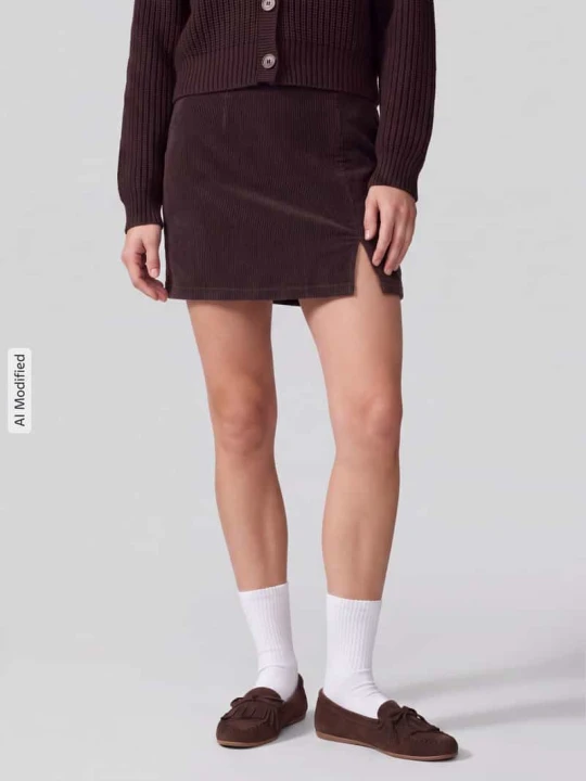 Zdjęcie produktu Dopasowana spódnica mini z mieszanki bawełny model 'LULA' Vero Moda Czekoladowy