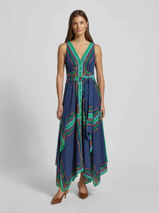 Zdjęcie produktu Dopasowana sukienka casualowa z wzorem na całej powierzchni model 'VROSCHBEE' Lauren Ralph Lauren Niebieski