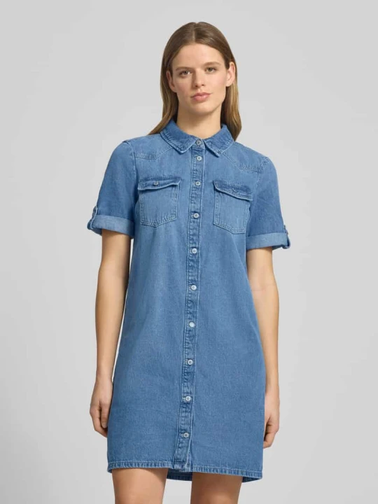 Zdjęcie produktu Dopasowana sukienka jeansowa z mieszanki bawełny i wiskozy model 'LISA' Only Jeansowy niebieski