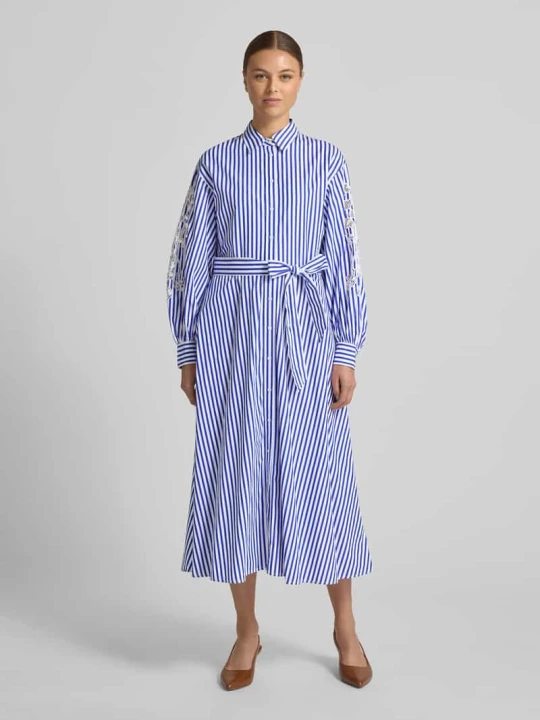 Zdjęcie produktu Dopasowana sukienka koszulowa z czystej bawełny model 'LUVRETTE' Lauren Ralph Lauren Niebieski