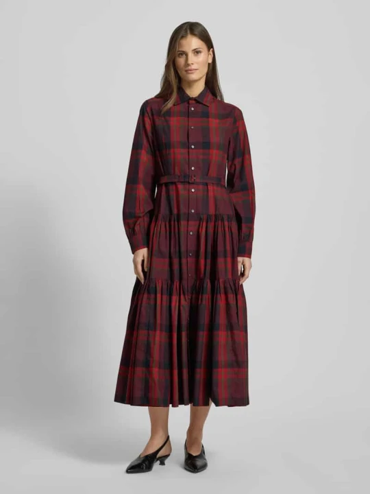 Zdjęcie produktu Dopasowana sukienka polo z mieszanki bawełny i modalu Polo Ralph Lauren Czerwony melanż