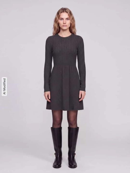 Zdjęcie produktu Dopasowana sukienka z dzianiny z mieszanki wiskozy model 'FIA' Only Antracytowy melanż