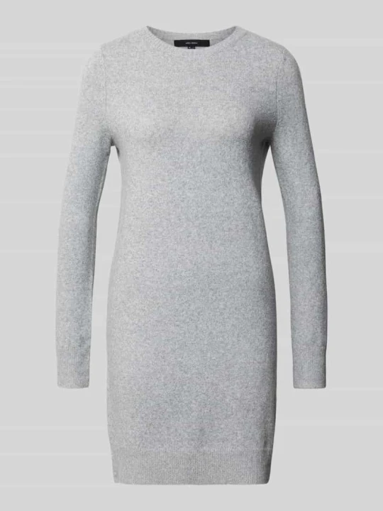 Zdjęcie produktu Dopasowana sukienka z dzianiny z okrągłym dekoltem model 'DOFFY' Vero Moda Jasnoszary melanż