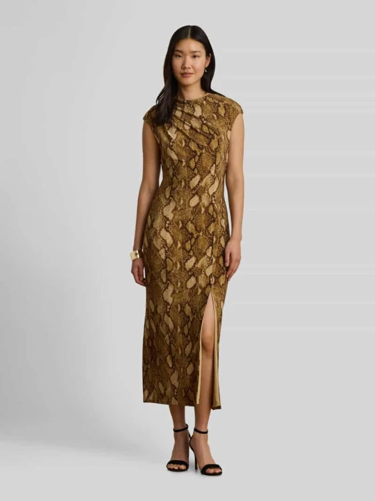 Zdjęcie produktu Dopasowana sukienka z rozcięciem (rozporek) Lauren Ralph Lauren Camel