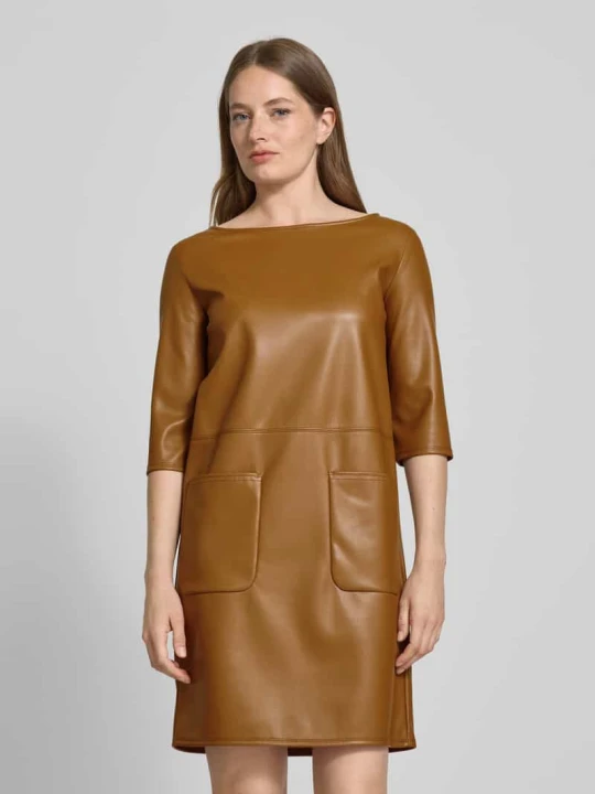 Zdjęcie produktu Dopasowana sukienka ze sztucznej skóry MM By Max Mara Koniakowy