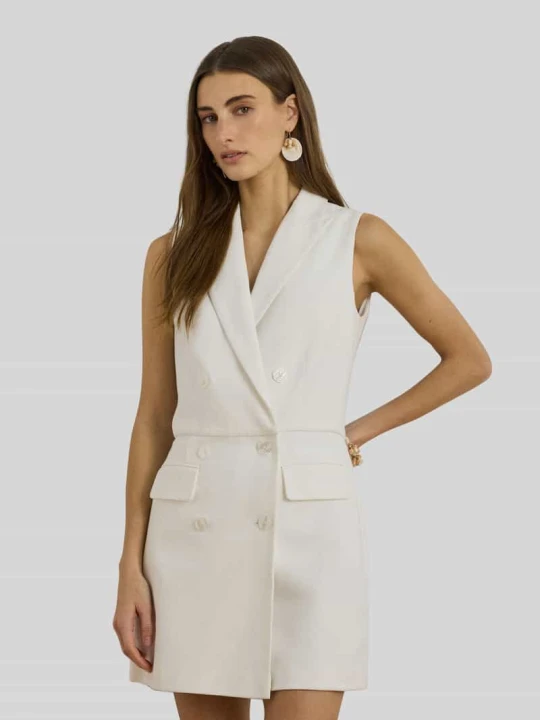 Zdjęcie produktu Dopasowany kombinezon z mieszanki bawełny Lauren Ralph Lauren Biały