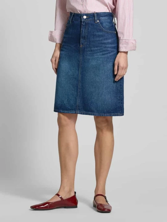 Zdjęcie produktu Dopasowany krój spódnica jeansowa z czystej bawełny Tommy Hilfiger Niebieski melanż