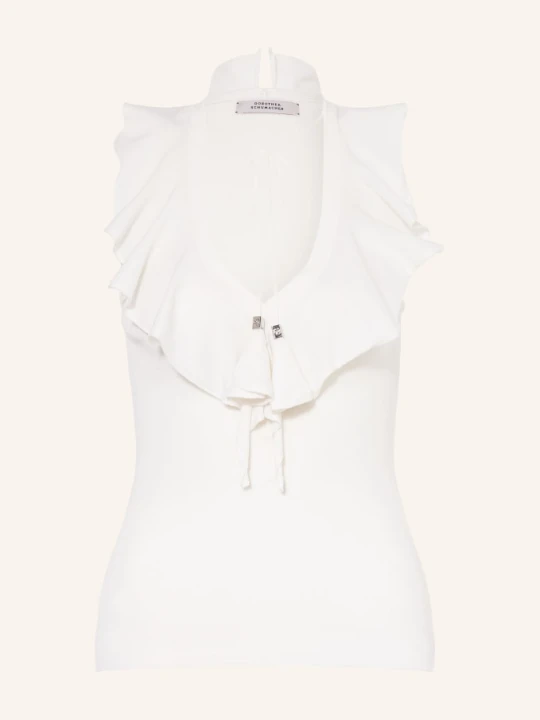 Zdjęcie produktu Dorothee Schumacher Dzianinowy Top Refined Essentials Z Falbanami weiss KREMOWY
