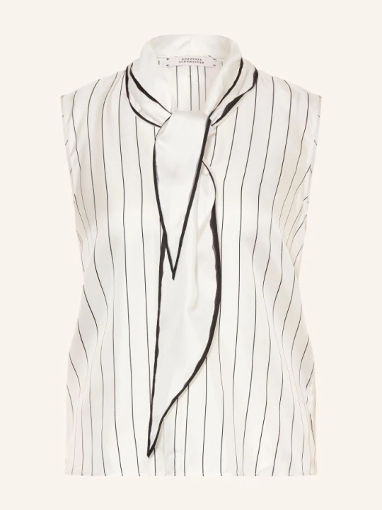 Zdjęcie produktu Dorothee Schumacher Jedwabna Bluzka Stripes With A Twist Z Kokardką schwarz
