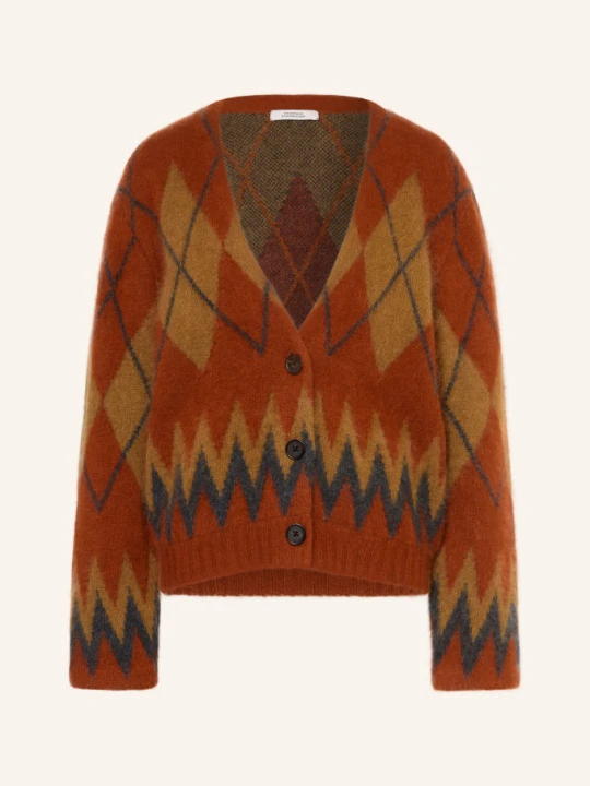 Zdjęcie produktu Dorothee Schumacher Kardigan Argyle Statements Z Kaszmirem orange