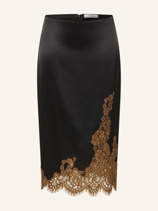 Zdjęcie produktu Dorothee Schumacher Satynowa Spódnica Shiny Statement Z Koronką schwarz