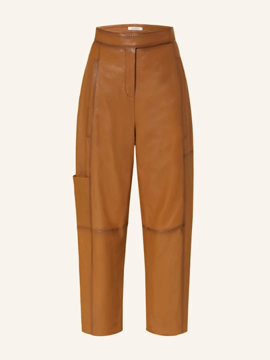 Zdjęcie produktu Dorothee Schumacher Spodnie Skórzane 7/8 Sleek Statement Ii braun KONIAKOWY