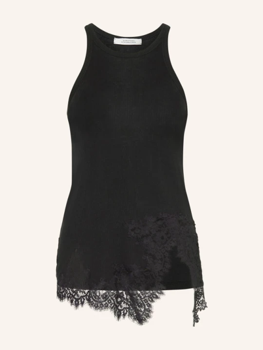 Zdjęcie produktu Dorothee Schumacher Top Pure Sleekness Z Koronką schwarz CZARNY