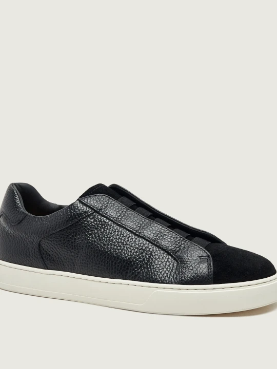 Zdjęcie produktu Doucal's Skórzane sneakersy | zamsz czarny