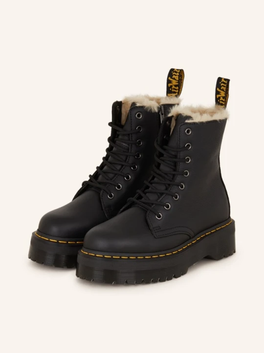 Zdjęcie produktu Dr. Martens Botki Sznurowane Jadon Ze Sztucznego Futra schwarz CZARNY