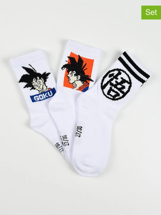 Zdjęcie produktu Dragon Ball Skarpety (3 pary) "Dragonball Z" w kolorze białym rozmiar: 23-26