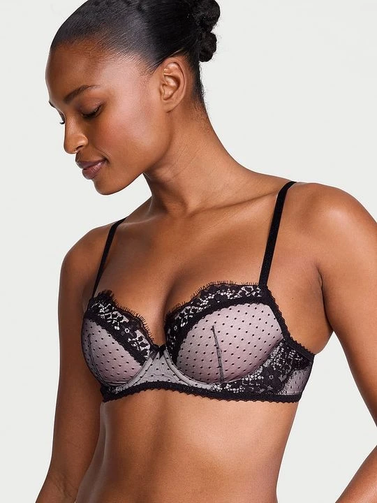Zdjęcie produktu Dream Angels Biustonosz lekko usztywniany Heritage Dot Mesh Demi Victoria's Secret Różowy