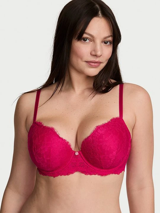 Zdjęcie produktu Dream Angels Biustonosz lekko usztywniany koronkowy Classic Demi Victoria's Secret Różowy