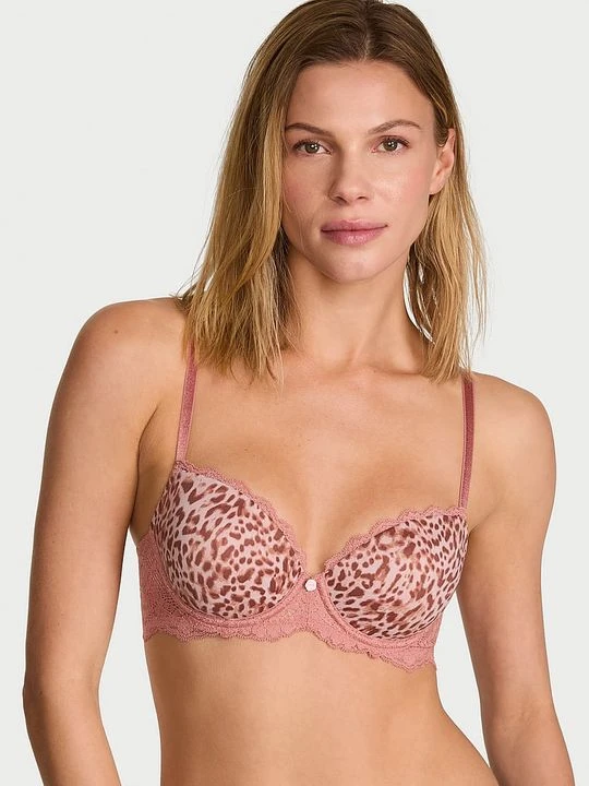 Zdjęcie produktu Dream Angels Biustonosz lekko usztywniany z koronką Lace Demi Victoria's Secret Z nadrukiem