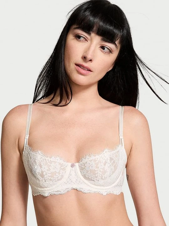 Zdjęcie produktu Dream Angels Biustonosz nieusztywniany balkonetka Wicked Lace Balconette Victoria's Secret Biały