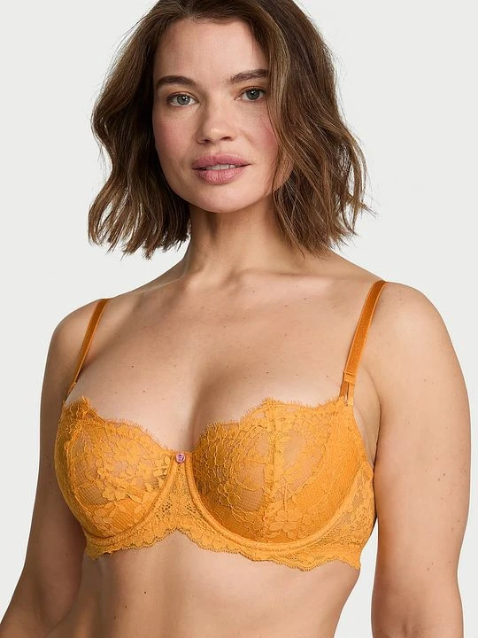 Zdjęcie produktu Dream Angels Biustonosz nieusztywniany balkonetka Wicked Lace Balconette Victoria's Secret Pomarańczowy