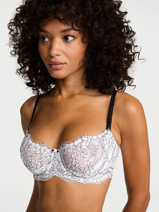 Zdjęcie produktu Dream Angels Biustonosz nieusztywniany balkonetka Wicked Lace Balconette Victoria's Secret Biały