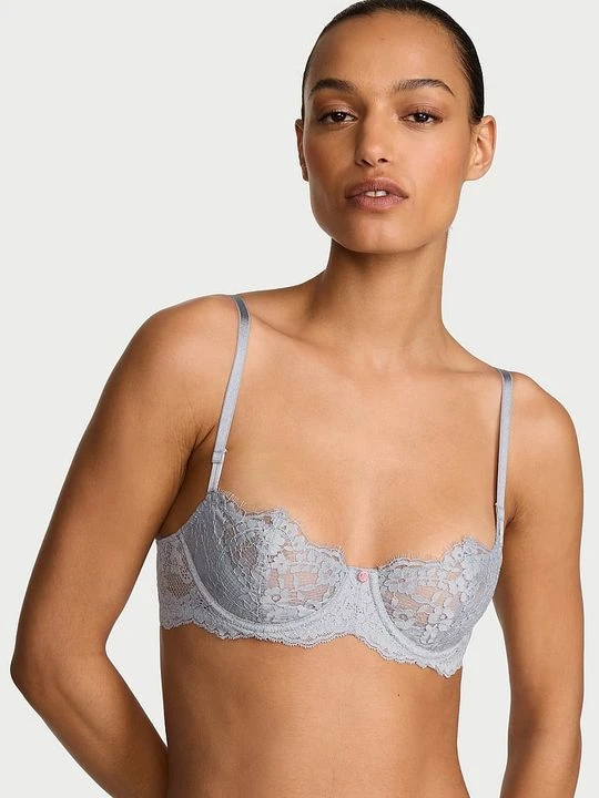 Zdjęcie produktu Dream Angels Biustonosz nieusztywniany balkonetka Wicked Lace Balconette Victoria's Secret Szary