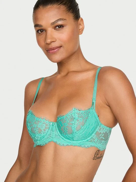 Zdjęcie produktu Dream Angels Biustonosz nieusztywniany balkonetka Wicked Lace Balconette Victoria's Secret Zielony