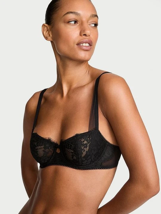 Zdjęcie produktu Dream Angels Biustonosz nieusztywniany balkonetka Wicked Mesh-Trim Victoria's Secret Czarny