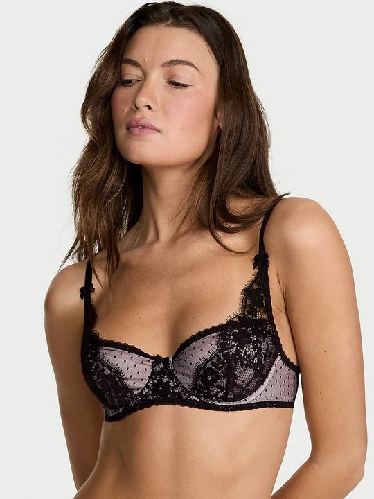 Zdjęcie produktu Dream Angels Biustonosz nieusztywniany Wicked Heritage Dot Mesh Victoria's Secret Czarny