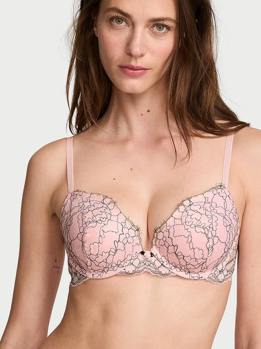 Zdjęcie produktu Dream Angels Biustonosz push-up koronkowy Dream Angels Victoria's Secret Różowy