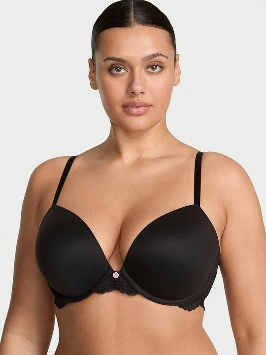 Zdjęcie produktu Dream Angels Biustonosz push-up Smooth and Lace Victoria's Secret Czarny