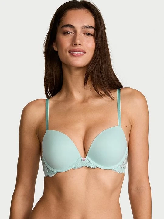 Zdjęcie produktu Dream Angels Biustonosz push-up Smooth and Lace Victoria's Secret Niebieski