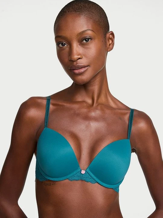 Zdjęcie produktu Dream Angels Biustonosz push-up Smooth and Lace Victoria's Secret Niebieski