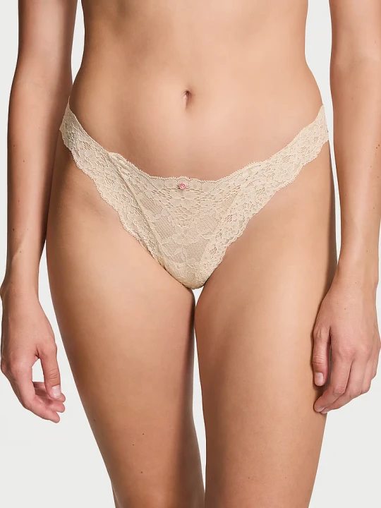 Zdjęcie produktu Dream Angels Majtki brazyliany koronkowe Brazilian Victoria's Secret Beżowy