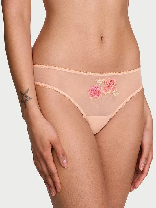 Zdjęcie produktu Dream Angels Majtki z siateczki Sweet Melody Bikini Victoria's Secret Beżowy