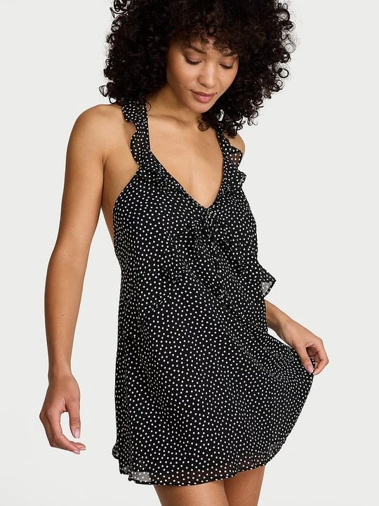 Zdjęcie produktu Dream Angels Sukienka mini z szyfonu Polka Dot Victoria's Secret Z nadrukiem