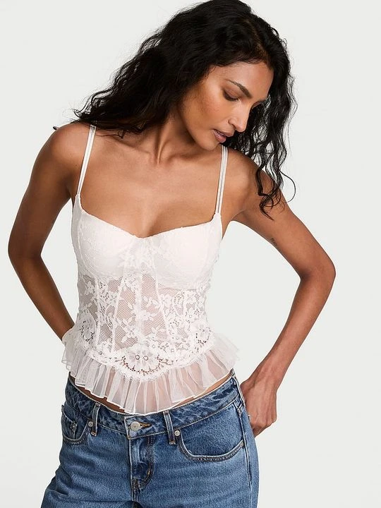 Zdjęcie produktu Dream Angels Top gorsetowy Dare to Dream Victoria's Secret Biały