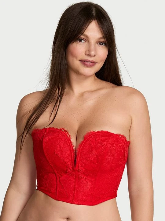 Zdjęcie produktu Dream Angels Top gorsetowy koronkowy Dare to Dream Victoria's Secret Czerwony