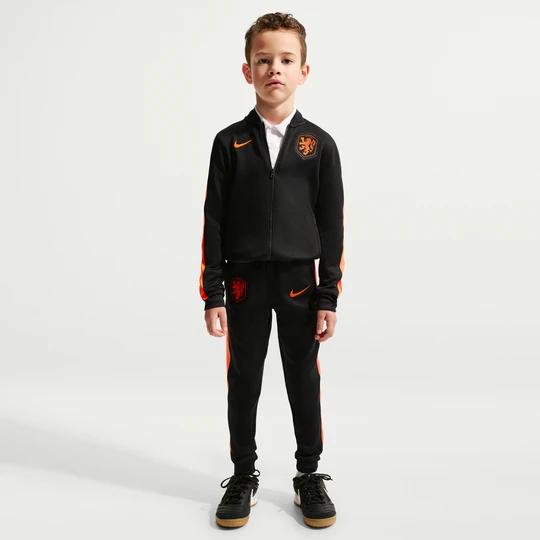 Zdjęcie produktu Dres piłkarski z dzianiny dla małych dzieci Nike Dri-FIT Holandia Strike - Czerń