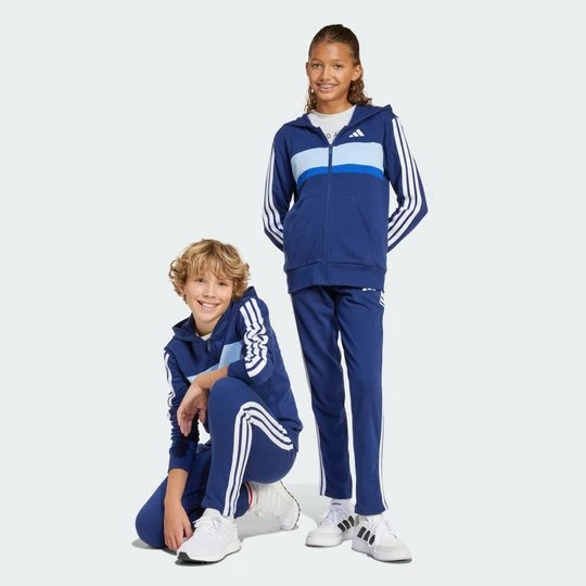 Zdjęcie produktu Dres Seasonal Essentials Tiberio 3-Stripes French Terry Kids Adidas niebieski