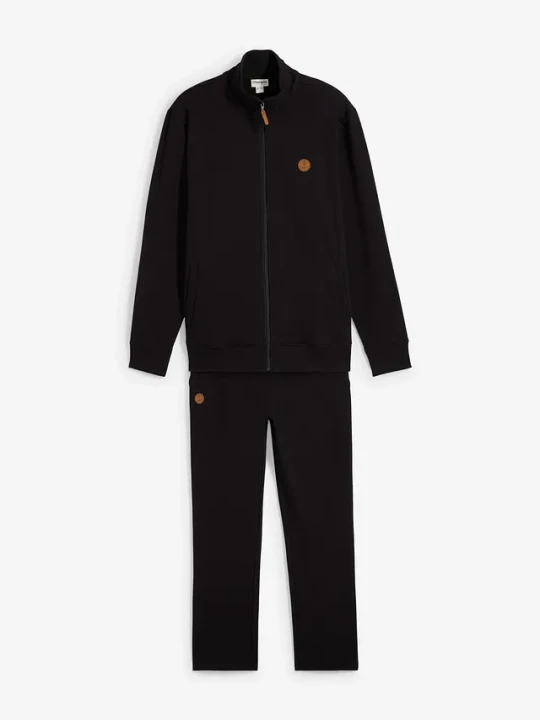 Zdjęcie produktu Dres sportowy z czystej bawełny organicznej (komplet 2-cz.) BonPrix czarny