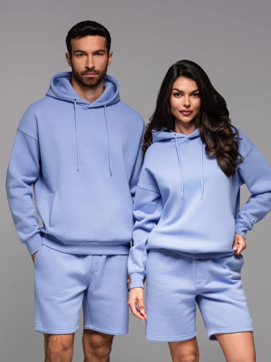 Zdjęcie produktu Dresowa bluza unisex z kapturem i kieszeniami – lawendowa V9 - Rozmiar: XS / S Ombre Clothing lawendowy