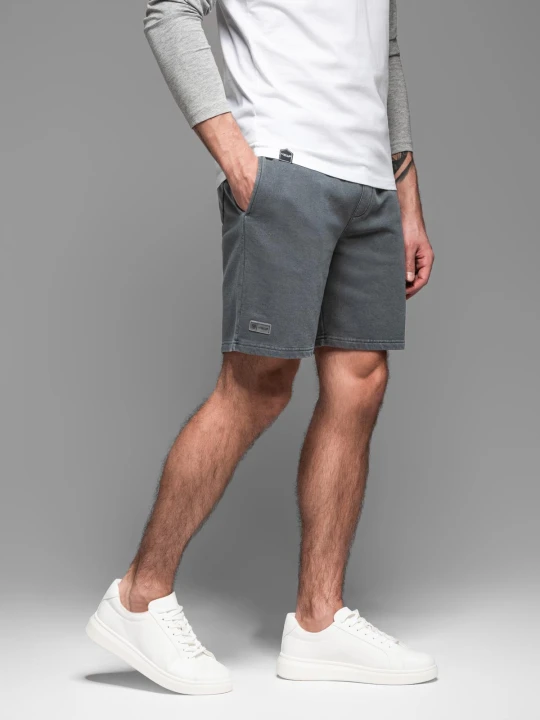 Zdjęcie produktu Dresowe krótkie spodenki męskie RELAXED FIT w stylu athleisure – grafitowe V3 Ombre Clothing grafitowy