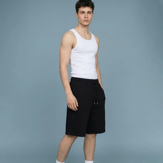 Zdjęcie produktu Dresowe szorty wide leg czarne House